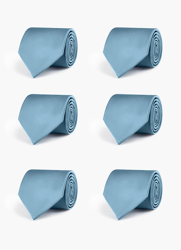 front Stretch Satin Matching Groomsmen Tie Set – 6 Pieces