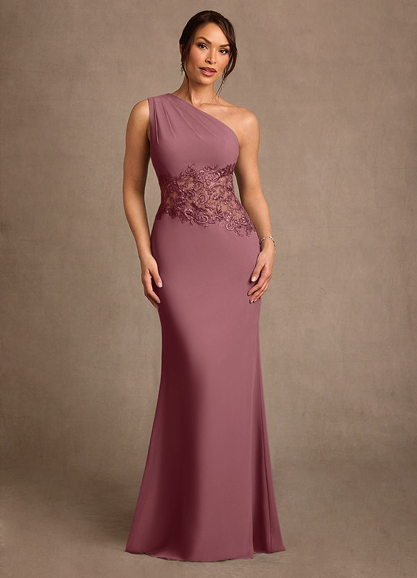 Azazie Kathie Mother of the Brides Dresses Desert Rose Mermaid Lace Chiffon Dress image1