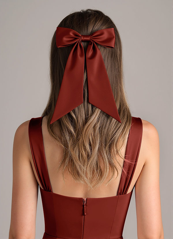 front Hårspänne i stretchig satinrosett i matchande färg