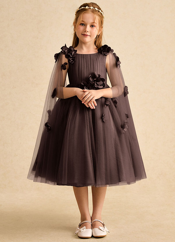 Azazie Staria Flower Girl Dresses Ganache Ball-Gown Ruched Tulle Dress image1