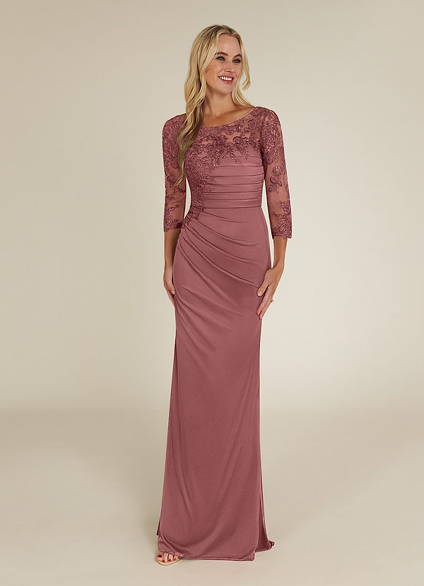 Azazie Alisondra Mother of the Brides Dresses Desert Rose Sheath Scoop Lace Lace Dress image1