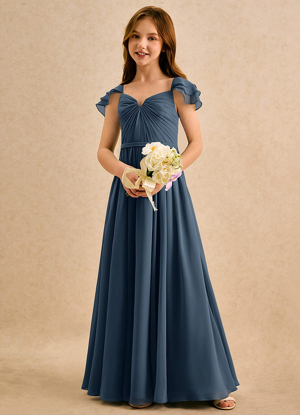 Azazie Meimei Girls Formal Klänningar för brudeflicka Klä A-Line i Chiffong Plisserad image1