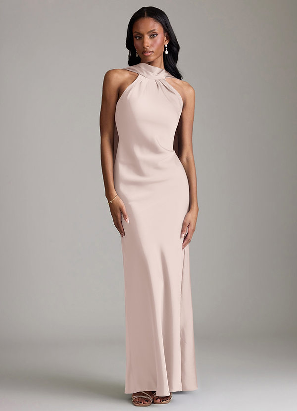 Azazie Cassiana Brudtärneklänningar Klä av Sjöjungfru i Stretch Satin Plisserad Rodnande Rosa image1