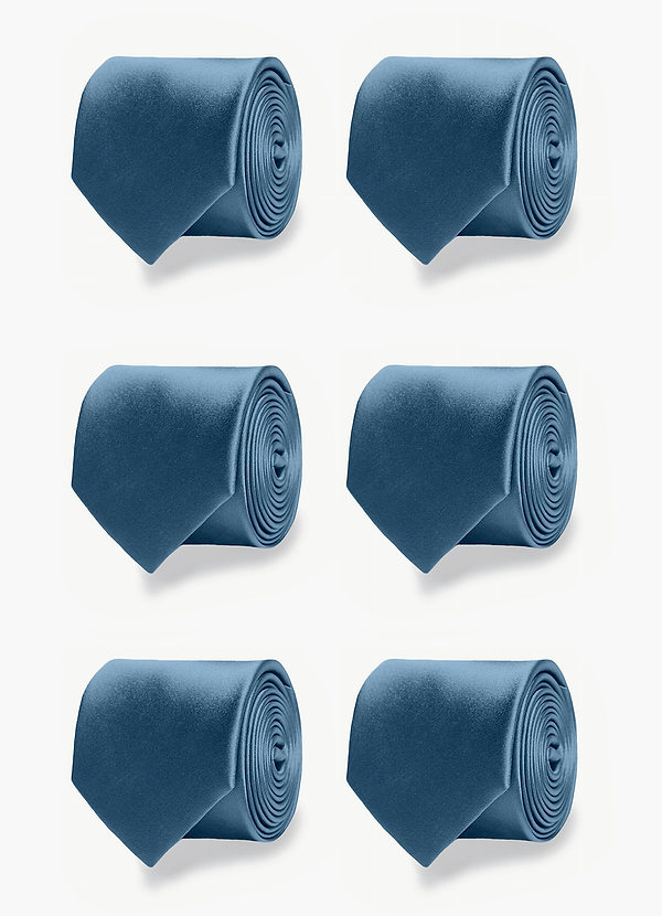 front Matte Satin Matching Groomsmen Tie Set – 6 Pieces