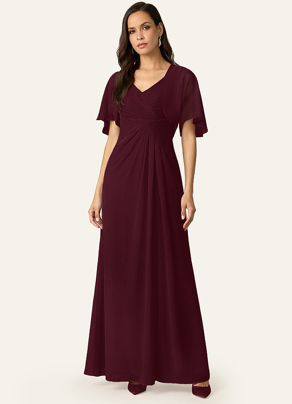 front Azazie Dopasowany kolor Salome Chiffon Wrap