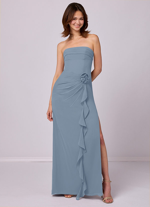 Barbie ♥ Azazie Bridesmaid Dresses Sheath Strapless Chiffon Floor-Length Dress image1