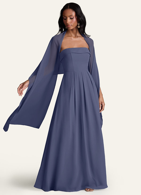 front Azazie Matching Color Chiffon Shawl