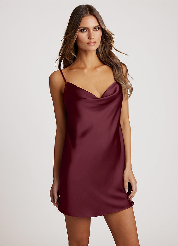 front Cabernet Robes Slip Dress Neck