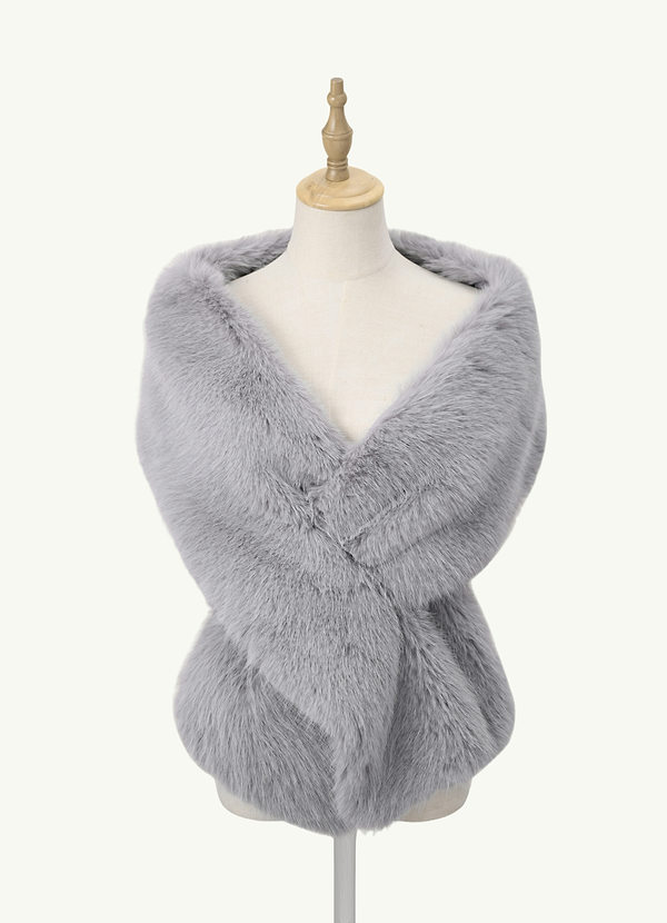 front Plush Faux Fur Wrap