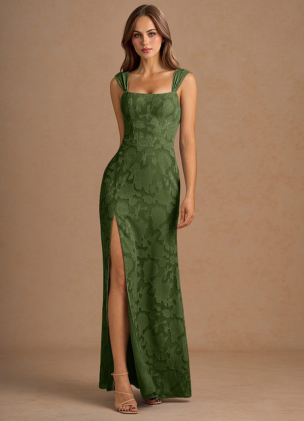 Maxi jurk Eliana Olijf image1