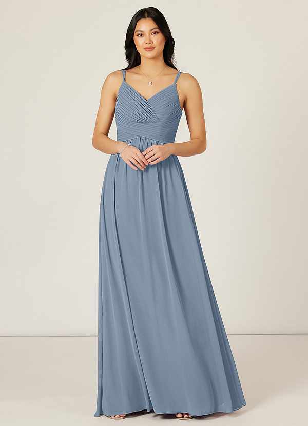 Dusty Blue Azazie Blake Bridesmaid Dresses | Azazie