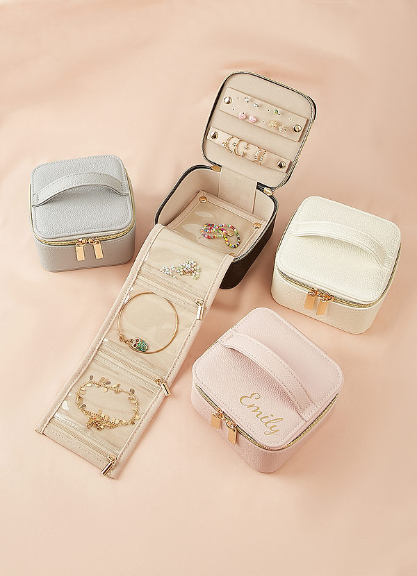 front Personalized PU Leather Jewelry Box
