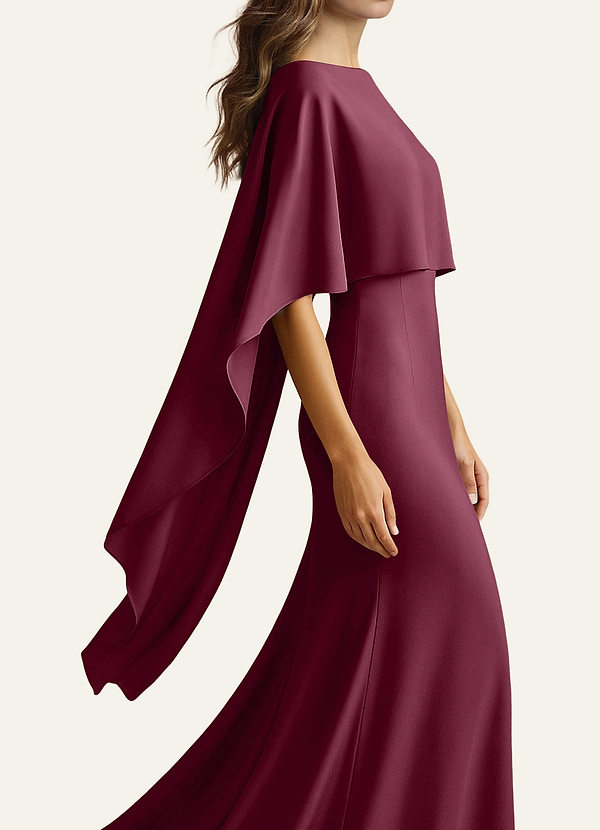 front Azazie Cape multi-positions en satin extensible de couleur assortie