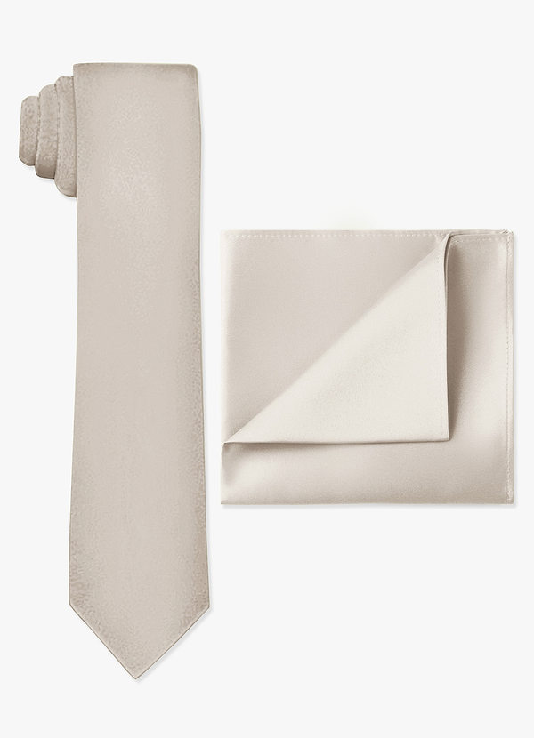 front Set cravatta sottile e fazzoletto da taschino in raso opaco