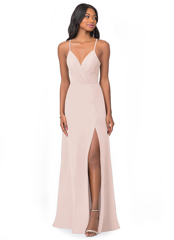 Azazie Everleigh Abiti da Damigella Abito A-Line in Chiffon con Scollo a Cuore a Pieghe Petalo Di Rosa image1