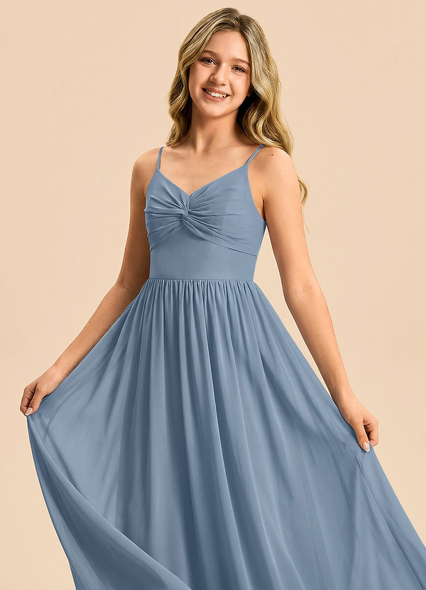 Zeya Junior Dusty Blue A-Line Chiffon Dress image1