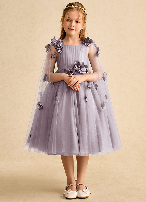 Azazie Staria Flower Girl Dresses Dusk Ball-Gown Ruched Tulle Dress image1