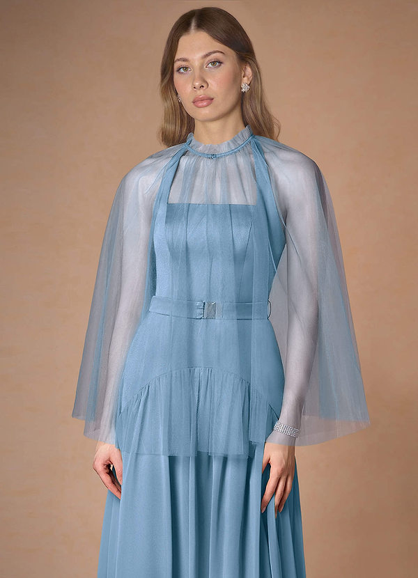 front Azazie Matching Color Tulle Cape