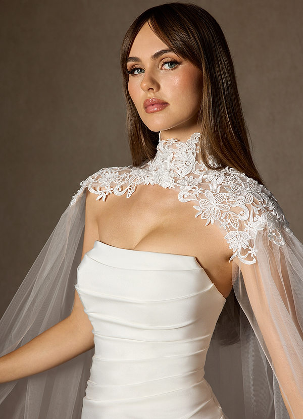 cape mariee brodee tulle soie | Marielle Maury
