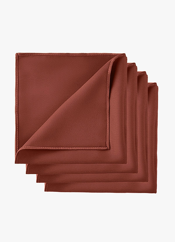 front Stretch Satin Matching Groomsmen Pocket Square Set – 4 Pieces