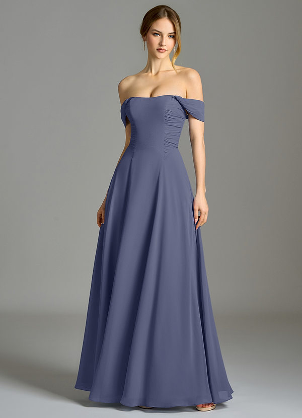 Azazie Oasis Bridesmaid Dresses Stormy A-Line with Pockets Chiffon Dress image1