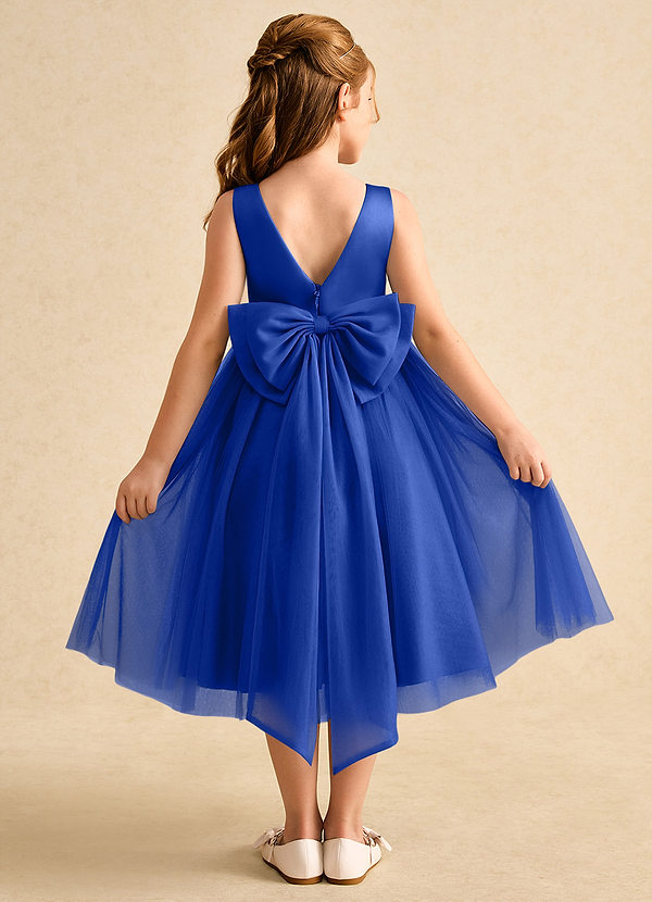 Azazie Winnie Flower Girl Dresses Royal Blue Ball-Gown Bow Tulle Dress image1
