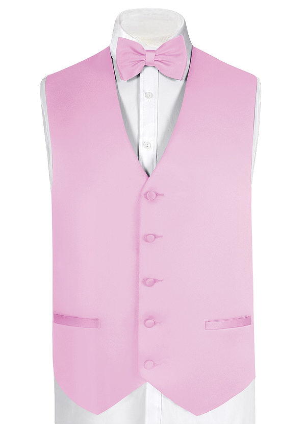 front Matte Satin Vest and Bow Tie Set