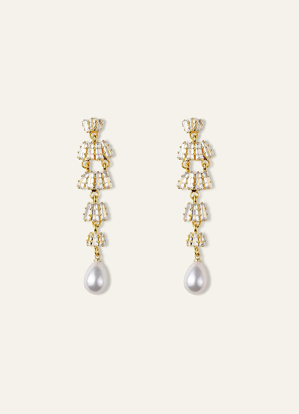 front Zirconia Tassel Drop Earrings