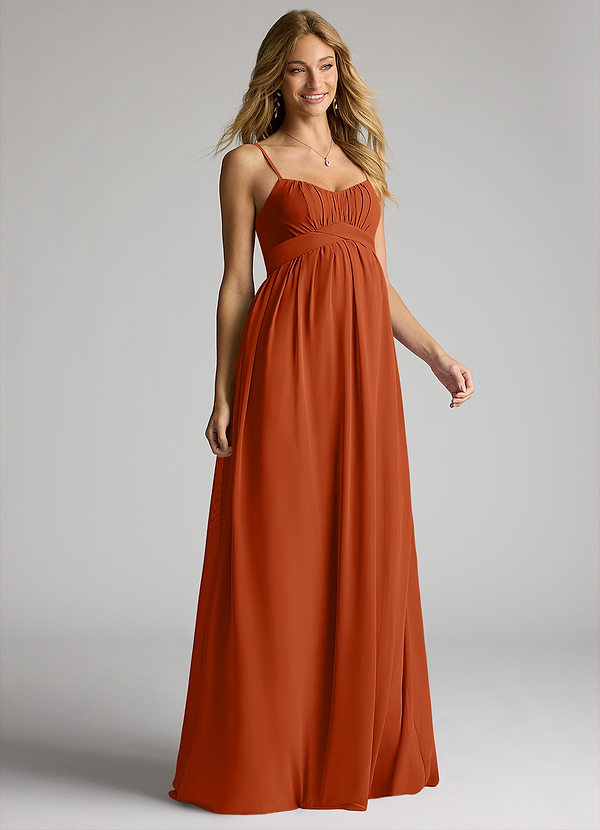Azazie Llana Abiti da damigella premaman Abito A-Line Chiffon Floor-Length image1