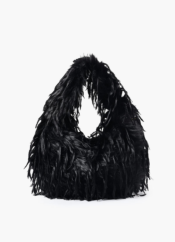 front Borsa a mano con piume finte