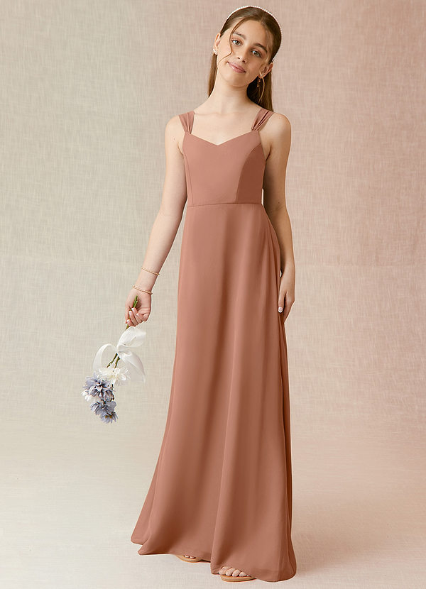 Azazie Denice Junior Bronzer A-Line Chiffon Dress image1