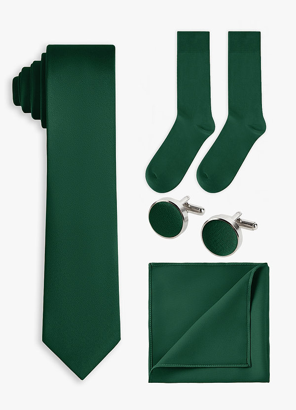 front Set di 4 cravatte sottili in raso elasticizzato in tinta unita