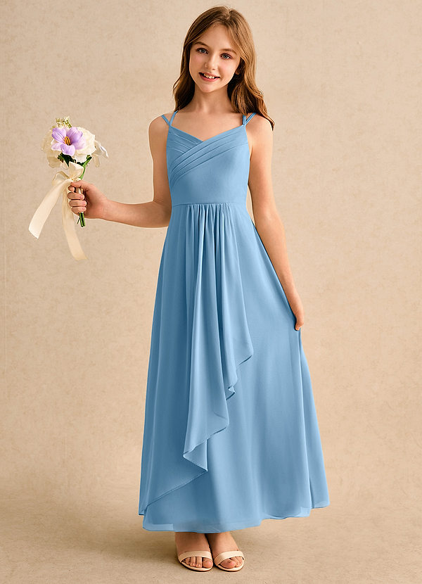 Azazie Zaida Girls Formal Blommflicksklänningar Klänning A-Line i Chiffong Plisserad image1