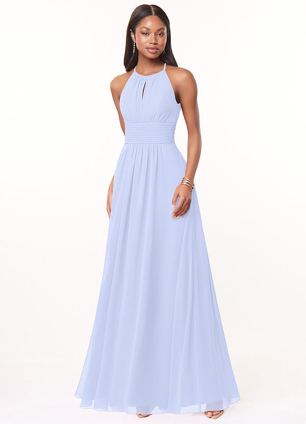 Azazie Bonnie Bridesmaid Dresses Lavender A-Line Keyhole Ruched Chiffon Dress image1