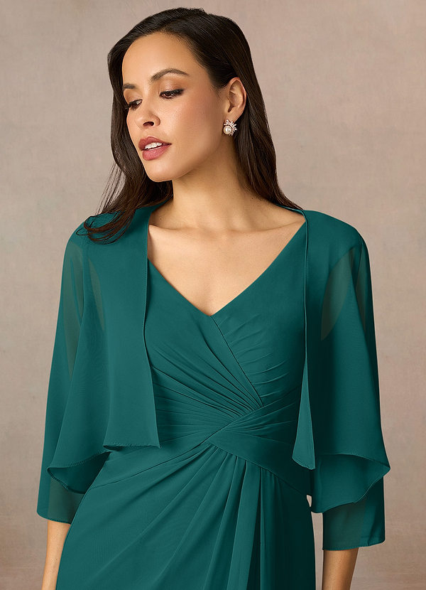 front Azazie Matching Color Fisher Chiffon Wrap