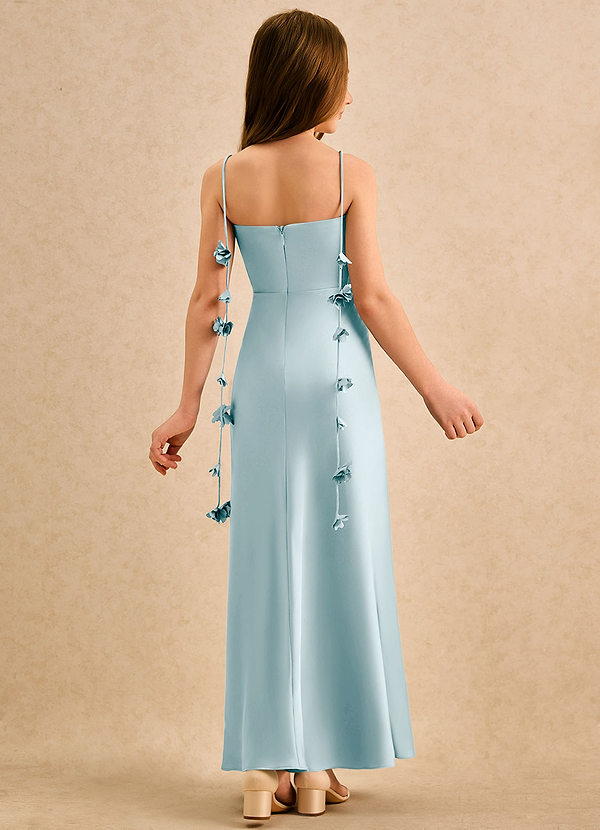 Azazie Kandi Girls Formal Flower Girl Dresses Sea Glass A-Line Sweetheart Neckline Stretch Satin Dress image1