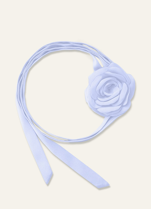 front Collar de cuerda con flor de rosa de gasa del mismo color