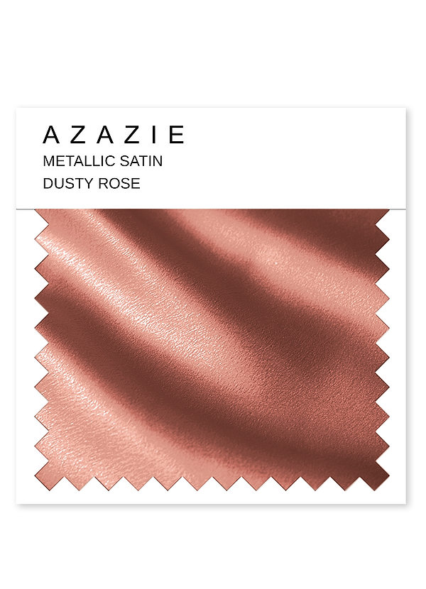 front Azazie Metallic Satin Swatch Pölyinen Ruusu