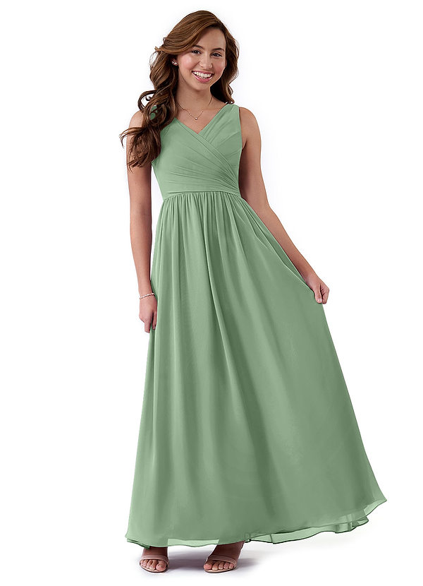 Vestidos Boho Para Damas De Honor Junior Con Falda AsiméTrica En Cascada Azul Pizarra