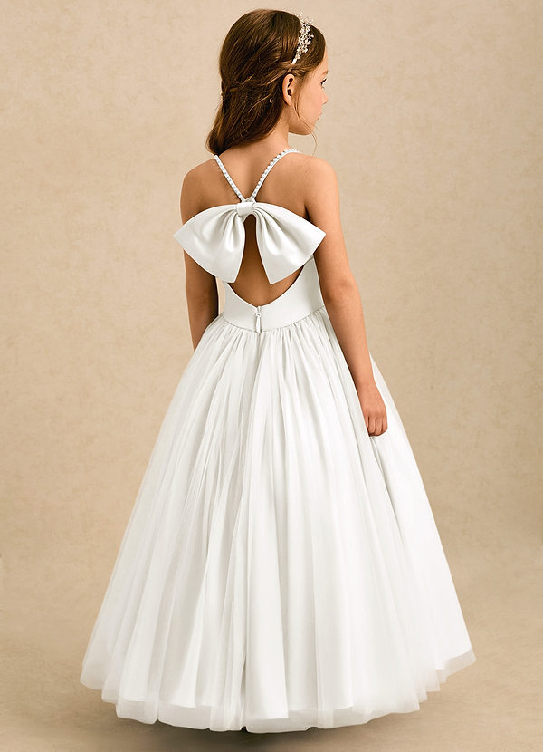 Azazie Aurora Sukienki dla dziewczynek sypiących kwiaty Linia A Ukłon Tiul Długość kostki Sukienka image1