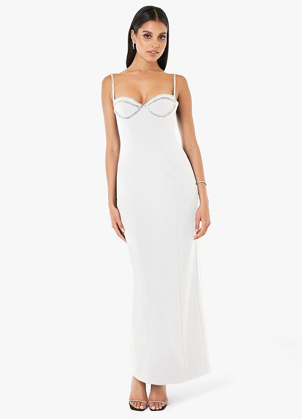 Asha White Rhinestone Maxi Dress image1