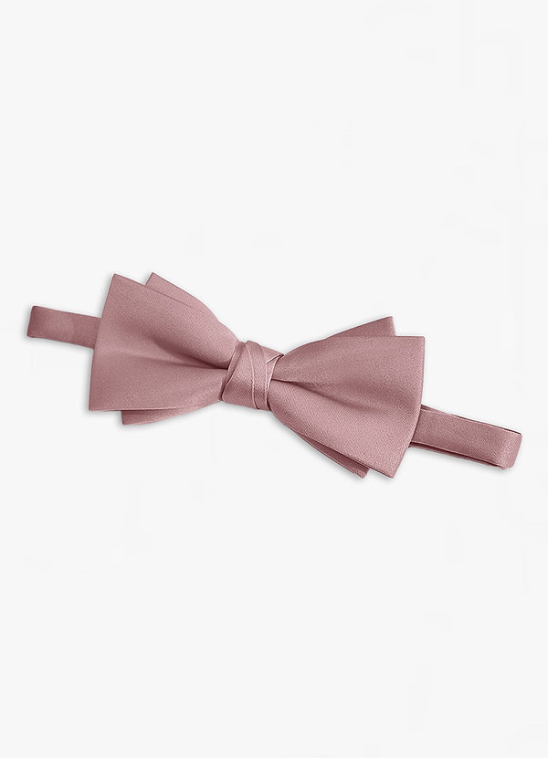 front Matte Satin Dress Pre-Tied Bow Tie