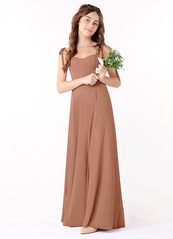 Azazie Rosey Junior Bronzer A-Line Sweetheart Neckline Chiffon Dress image1