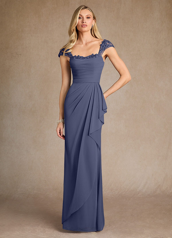 Azazie Belfast Mother of the Bride Dresses Vestido Tormentoso de Malha de Bainha com Renda image1