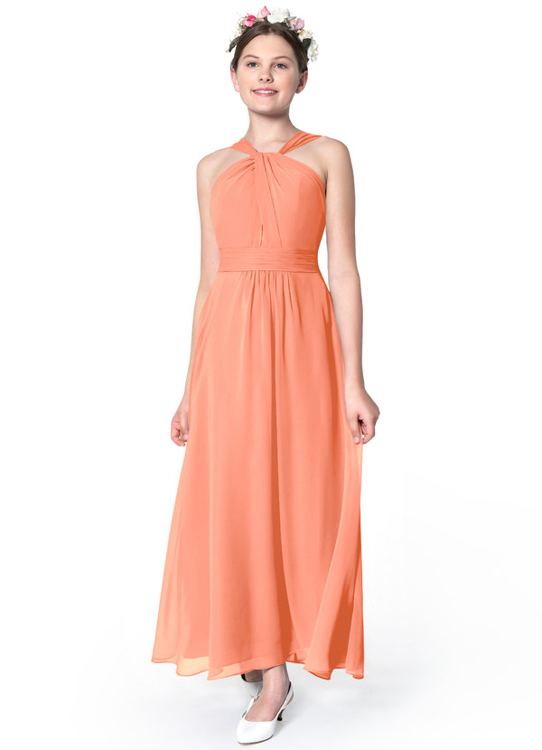 orange junior bridesmaid dresses