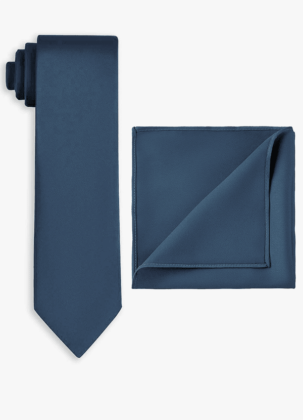 front Stretch Satin Wide Tie and Pocket Square Set