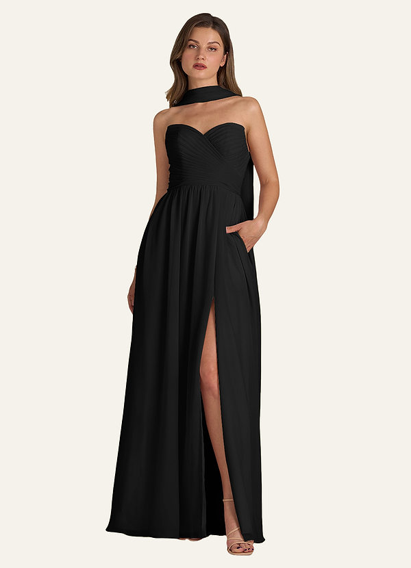 front Azazie Matching Color Chiffon Scarf