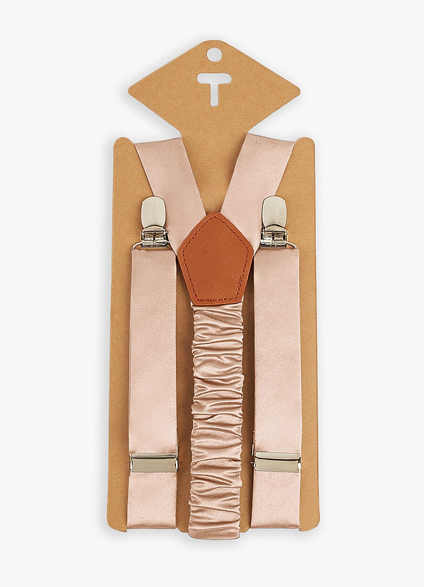 front Matchande färg Boy's Matte Satin Suspenders