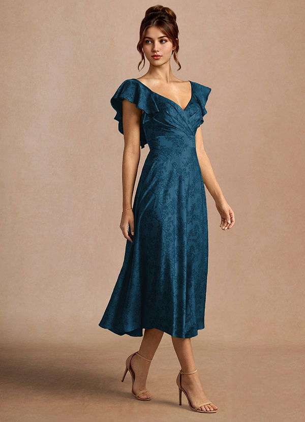 Leilani Navy Black Midi Dress image1