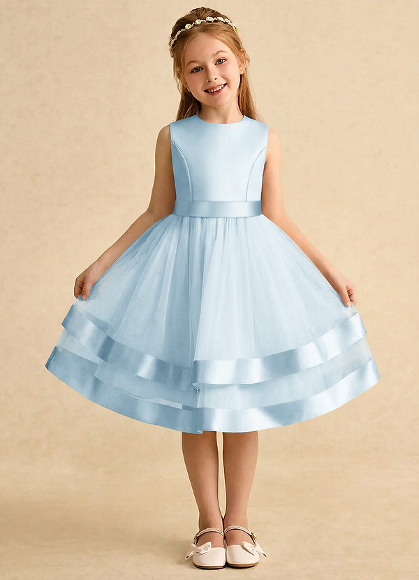 Azazie Sophia Klänningar för brudeflicka Klä A-Line i Tyll Rosett image1